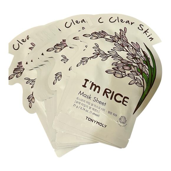 TONYMOLY TONY MOLY I'M RICE (CLEAR SKIN) Mask 10 COUNT Face Masks Set - Picture 1 of 3